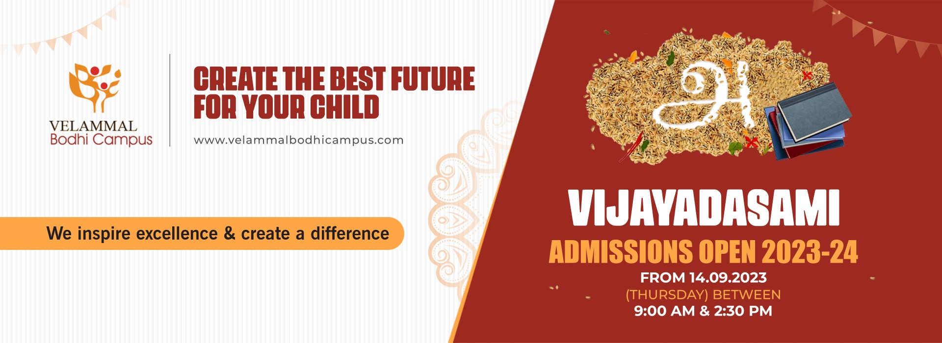 Velammal Vijayadasami Admission Open 2023-24